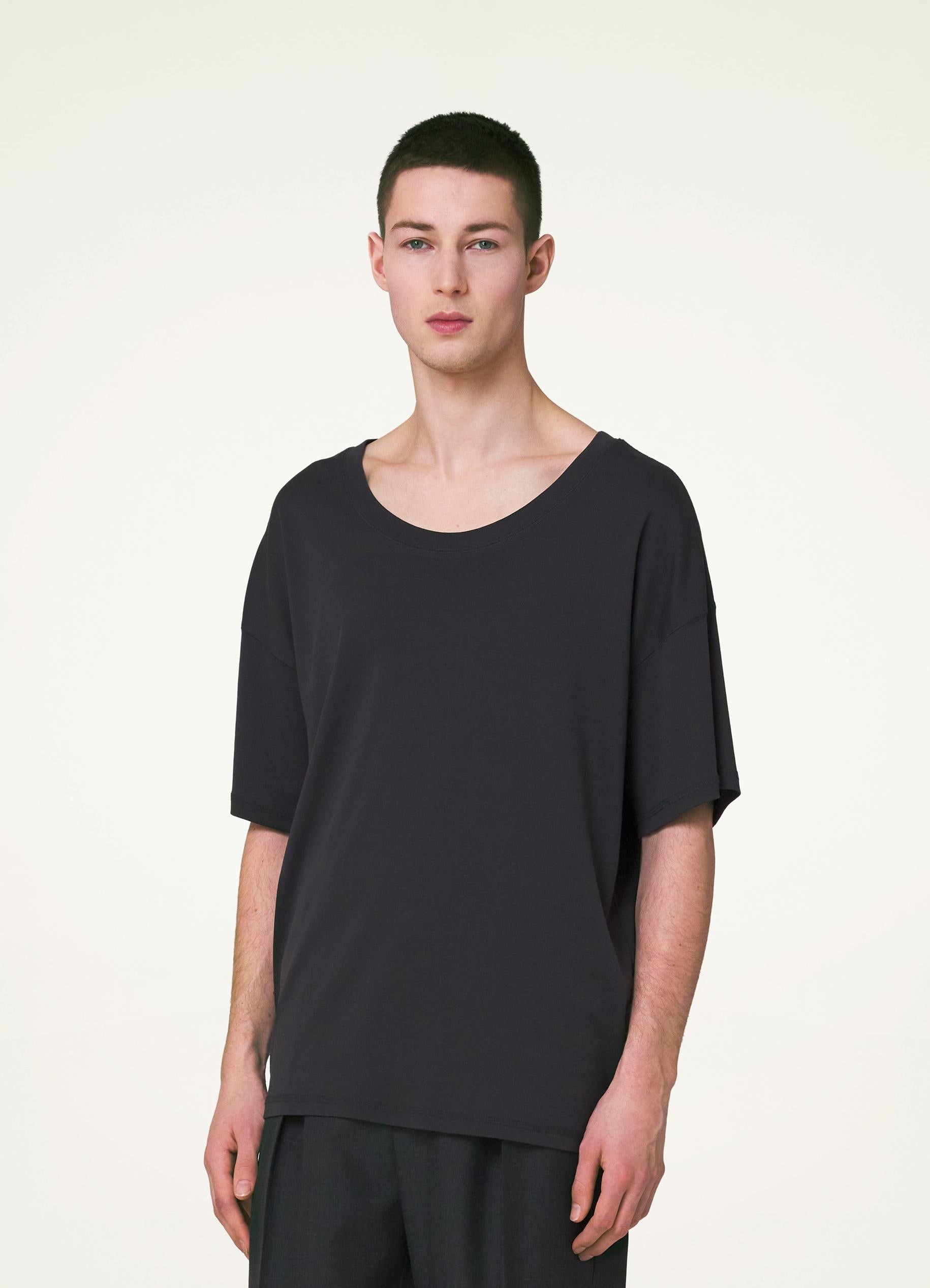 RIB U NECK T-SHIRT - 2