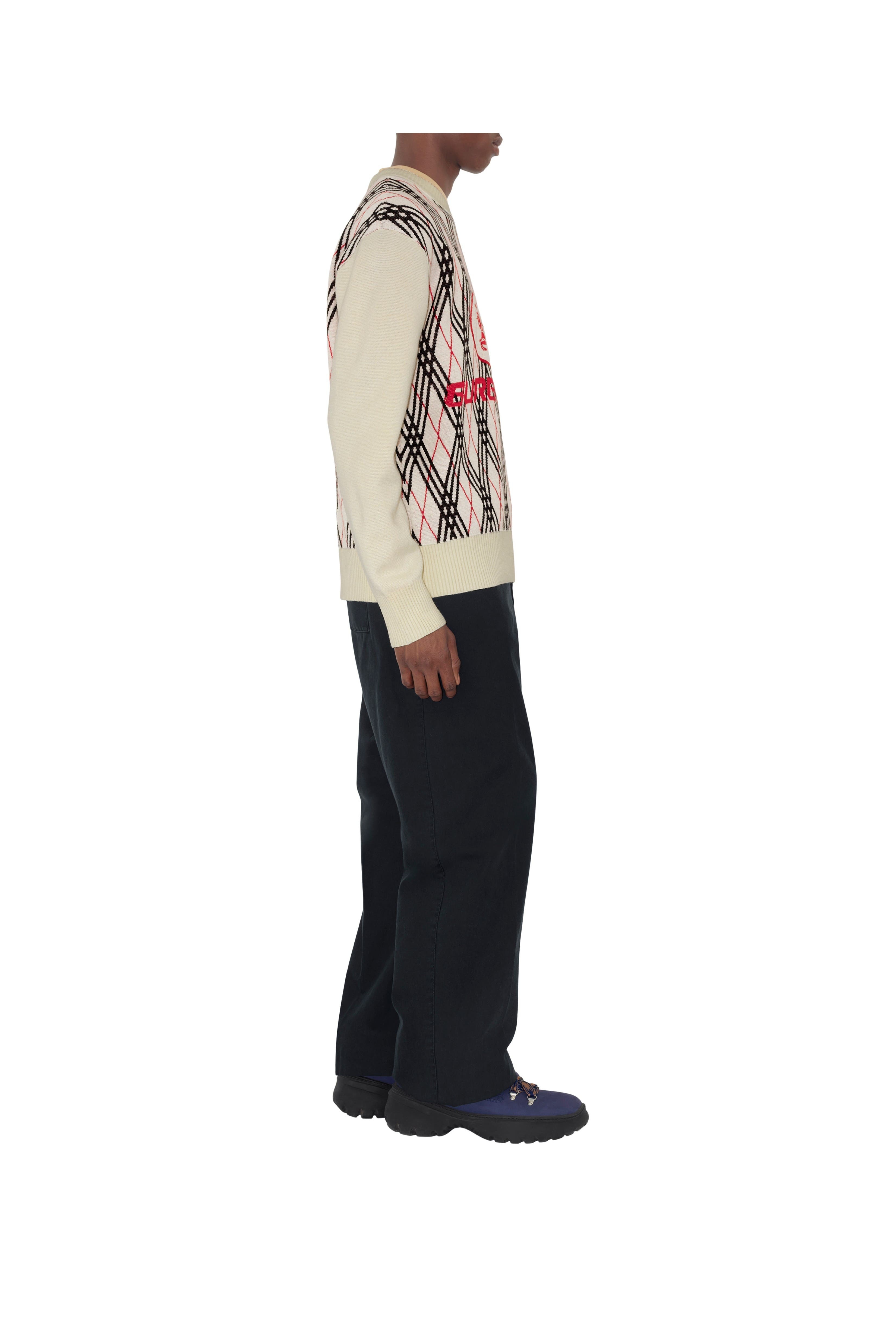 burberry Argyle Check Wool Blend Sweater in Chalk White at Nordstrom - 3