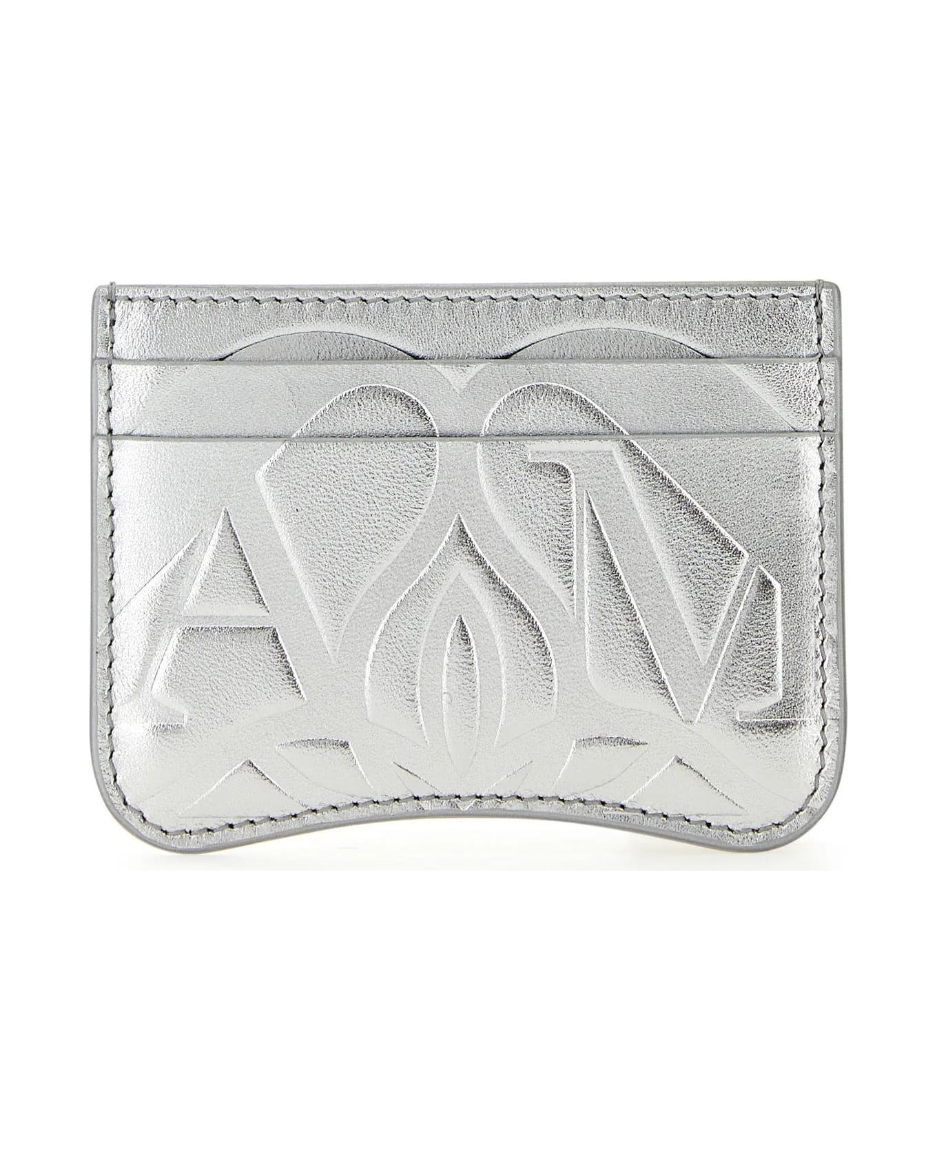 Silver Leather Card Holder - 1