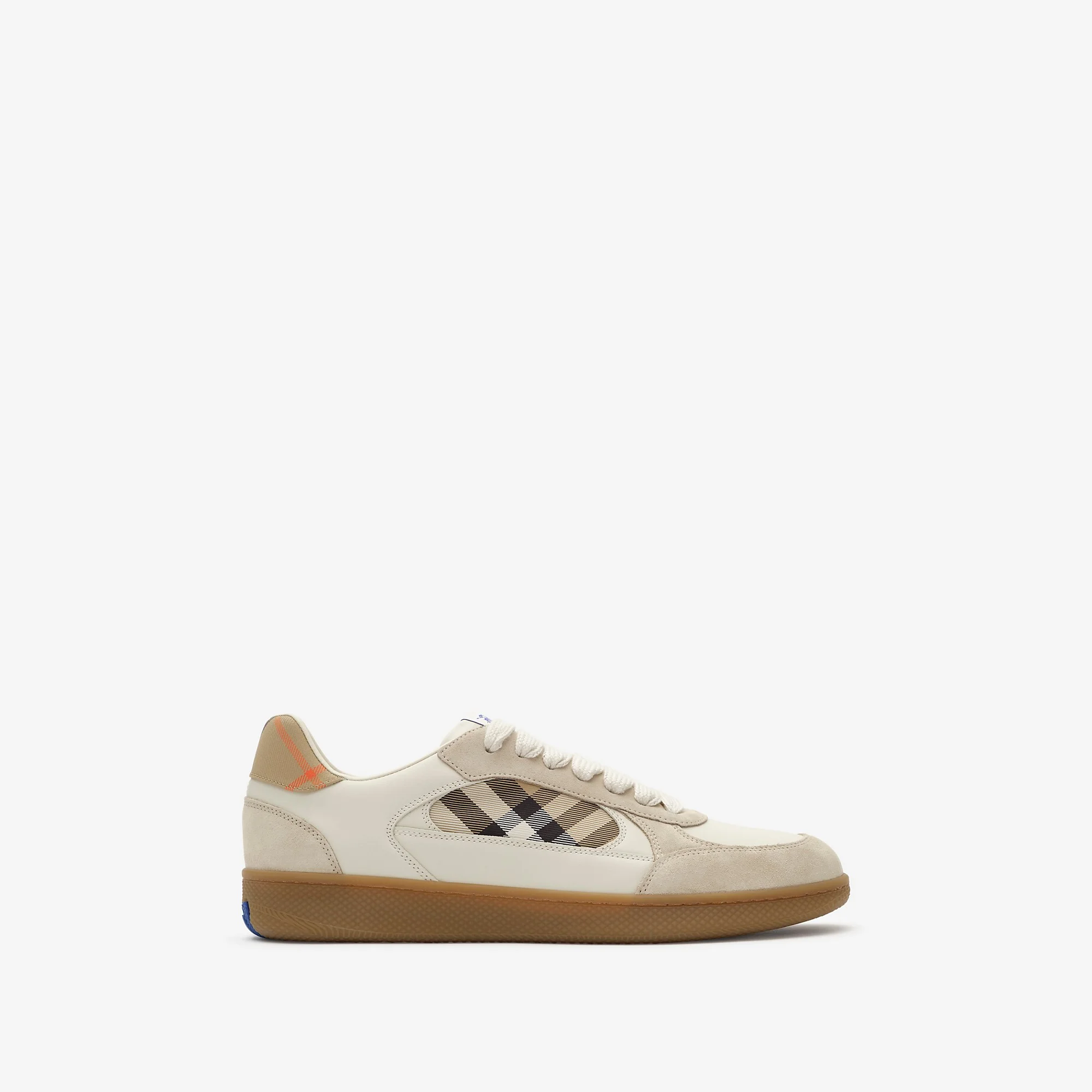 Leather, Suede and Check Terrace Sneakers - 1