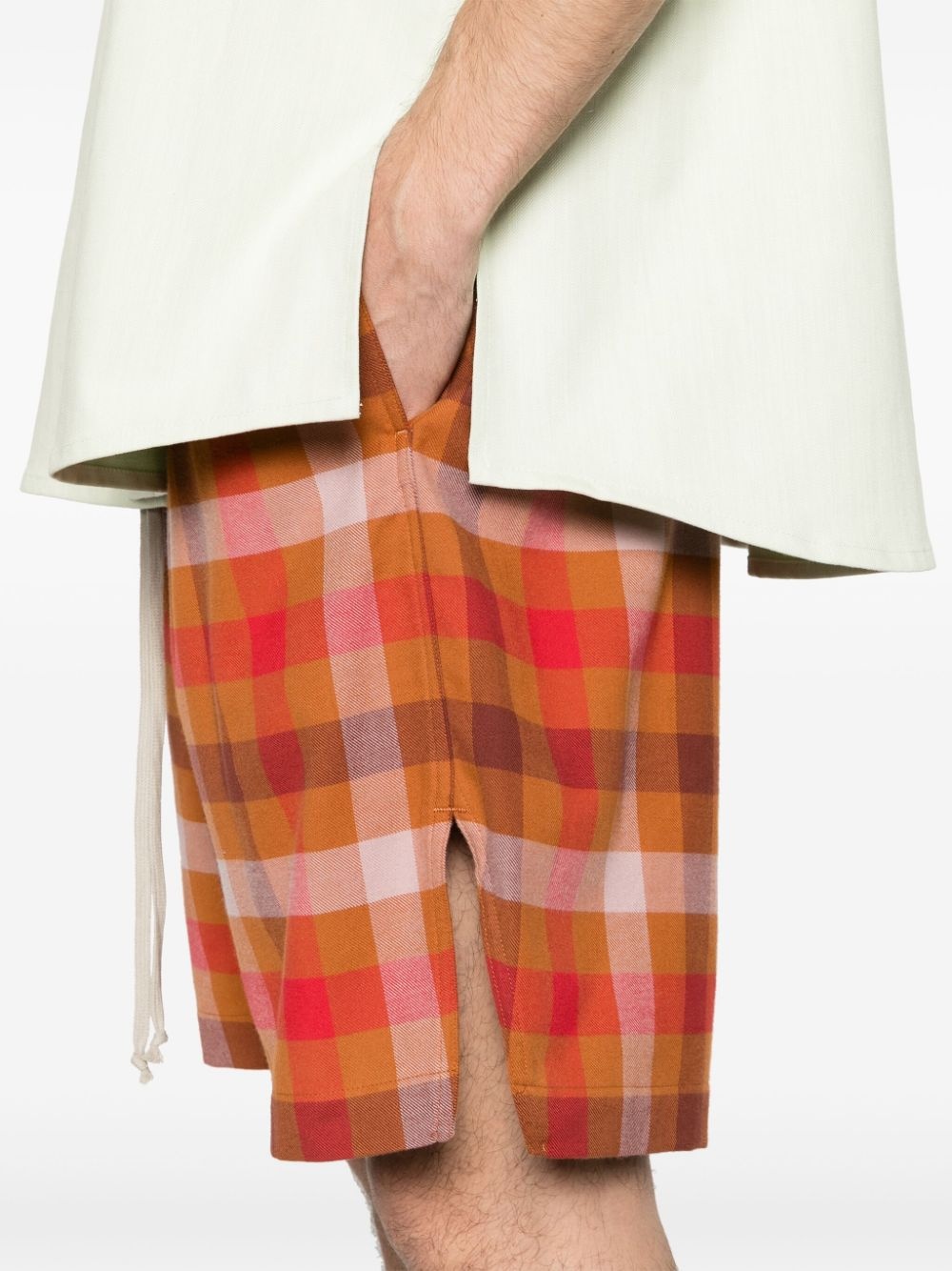 plaid-check cotton shorts - 5