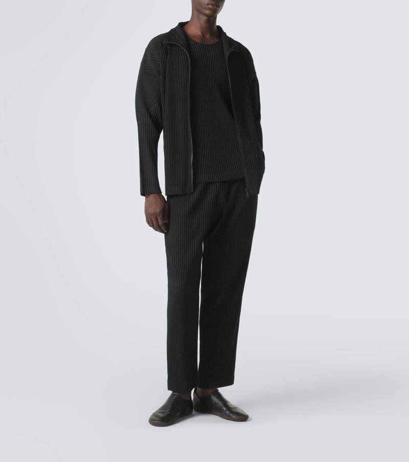 ISSEY MIYAKE Basics pleated zip-up cardigan outlook