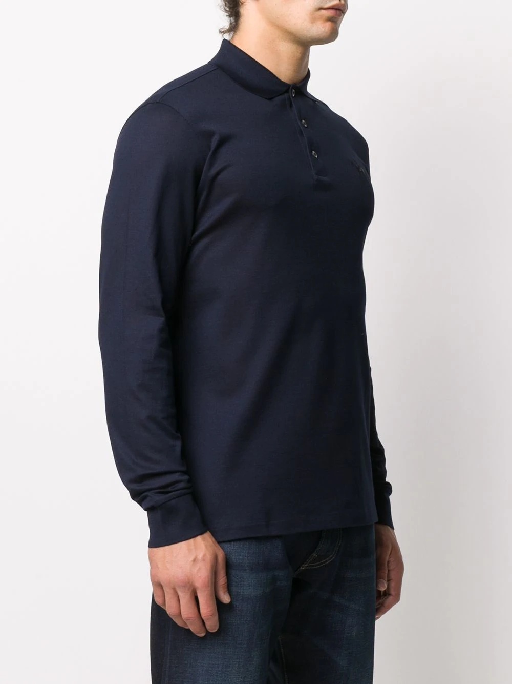 long-sleeved logo polo shirt - 3