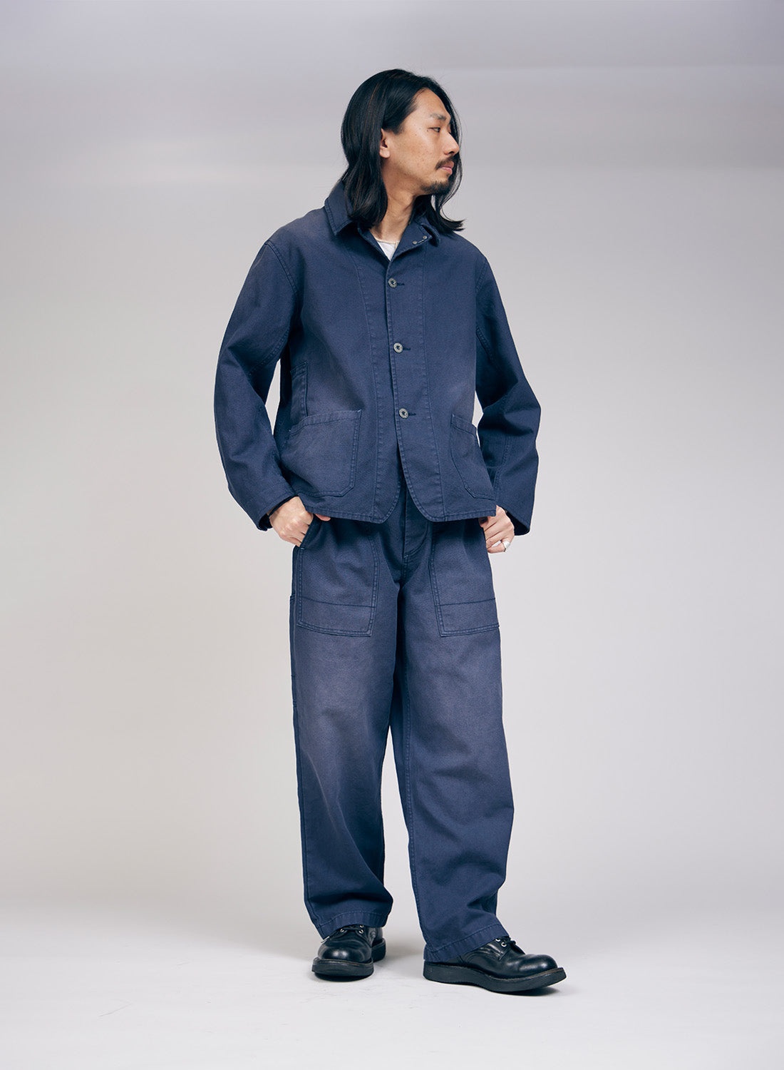 Carpenter Pant Canvas in Black Navy - 4
