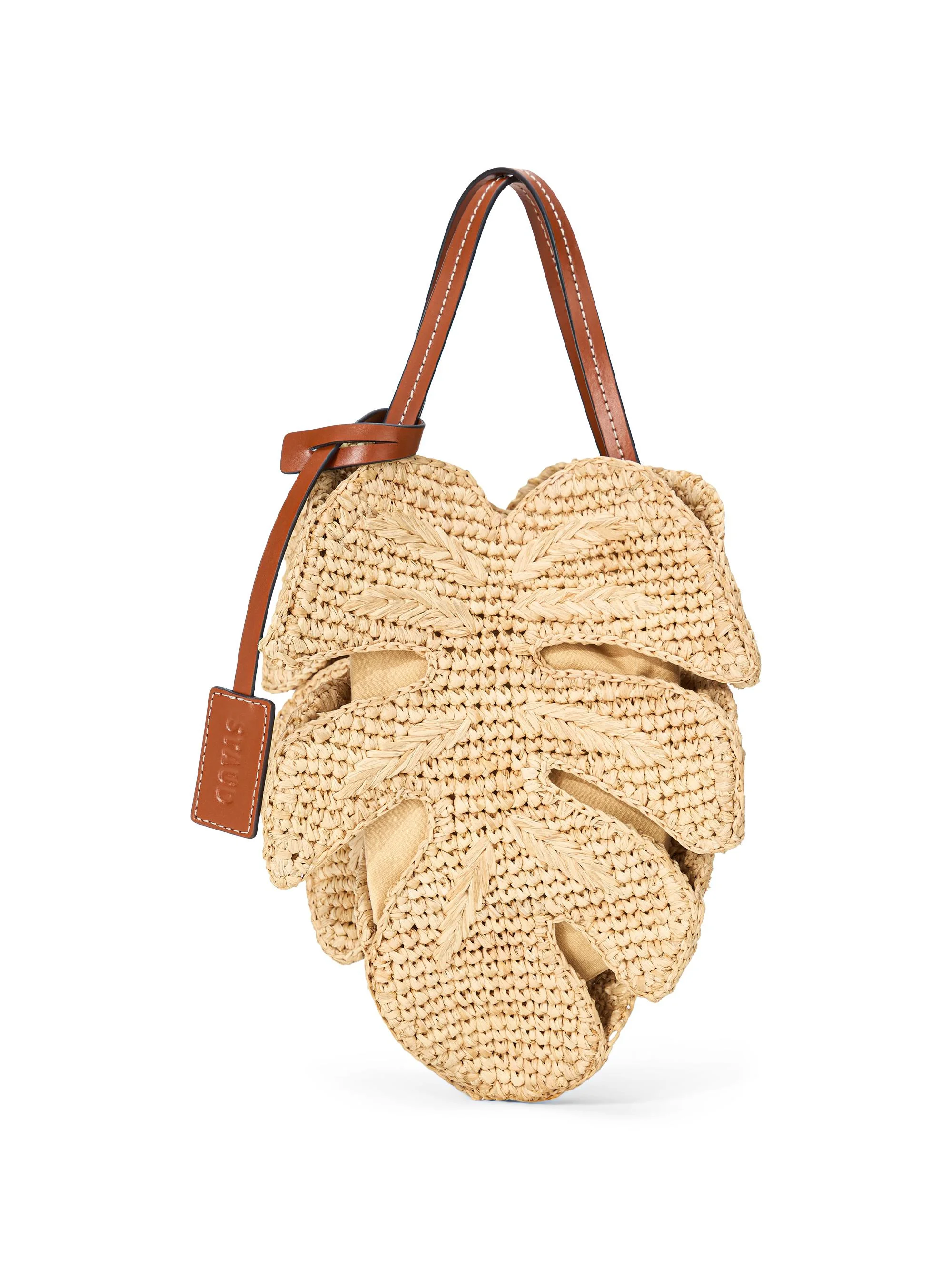Women's Palm Raffia Bag - Natural Tan - 1