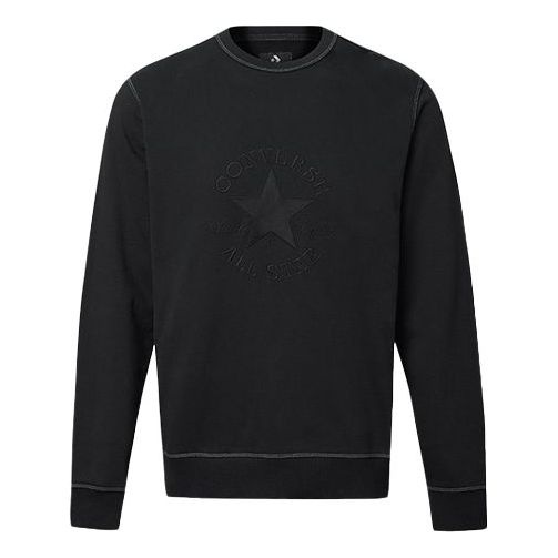 Men's Converse Logo Printing Round Neck Pullover Black 10020819-001 - 1