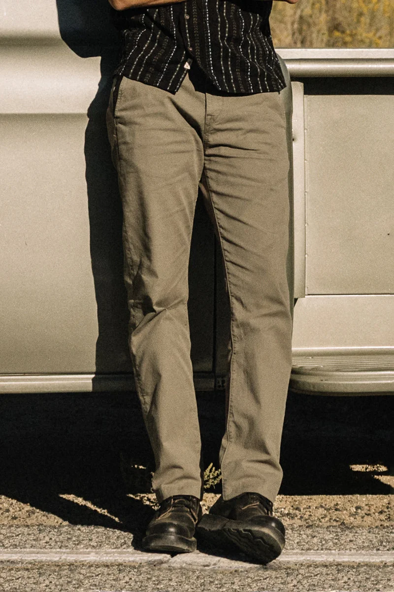 The Pipe Straight Oxford Chino - Moss - 1