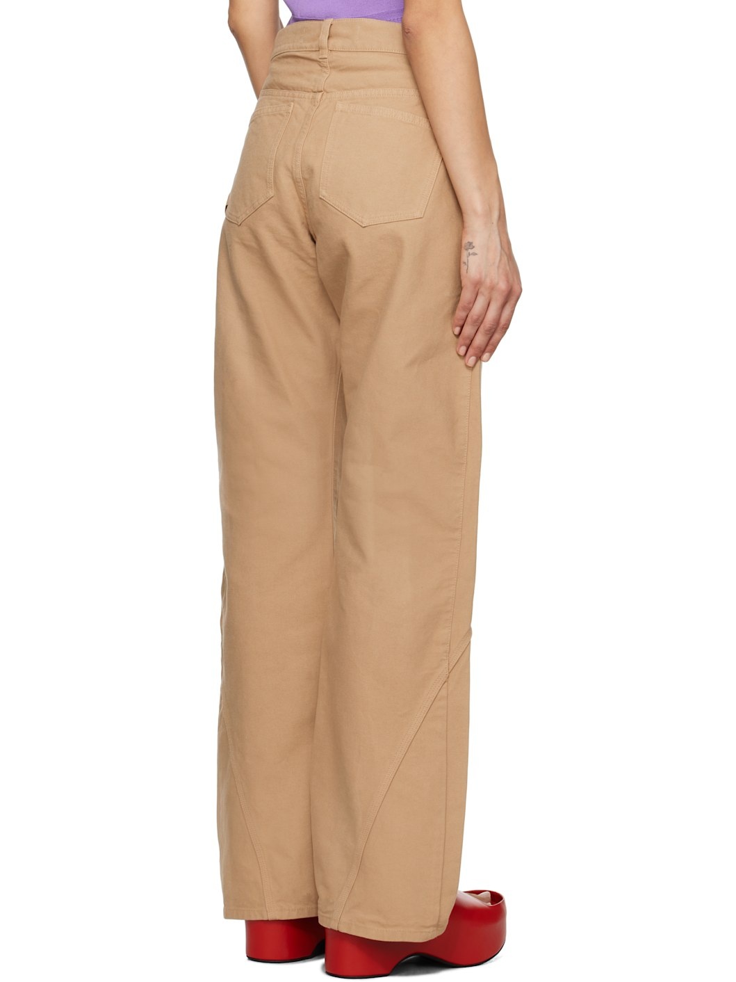 Tan Twisted Workwear Trousers - 3