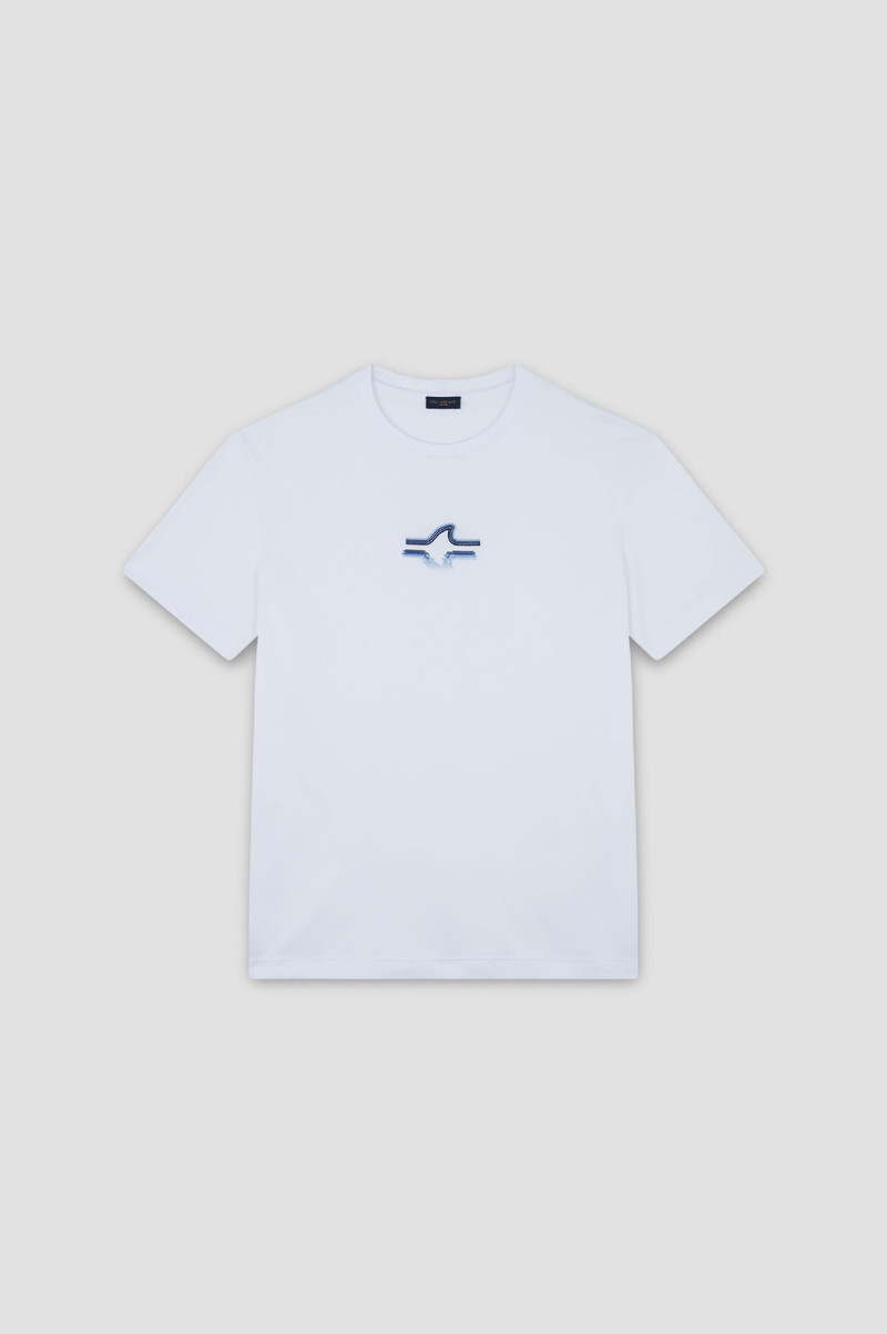 T-SHIRT IN SUPIMA® COTTON JERSEY WITH FIN EMBROIDERY - 1