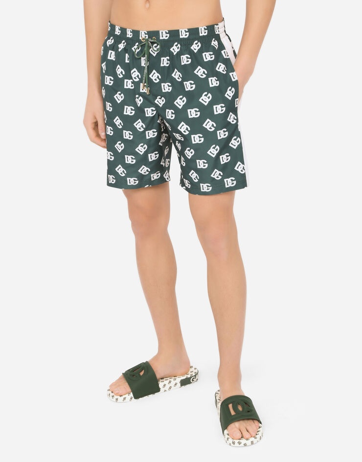 Mid-length swim trunks with all-over DG print - 4