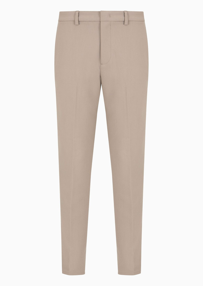 Viscose-blend elasticated-waist trousers 1