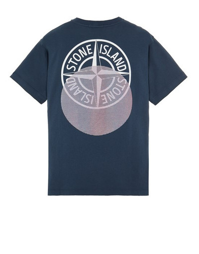 Stone Island 2NS94 30/1 COTTON JERSEY 'TRICROMIA THREE' PRINT_GARMENT DYED AVIO BLUE outlook