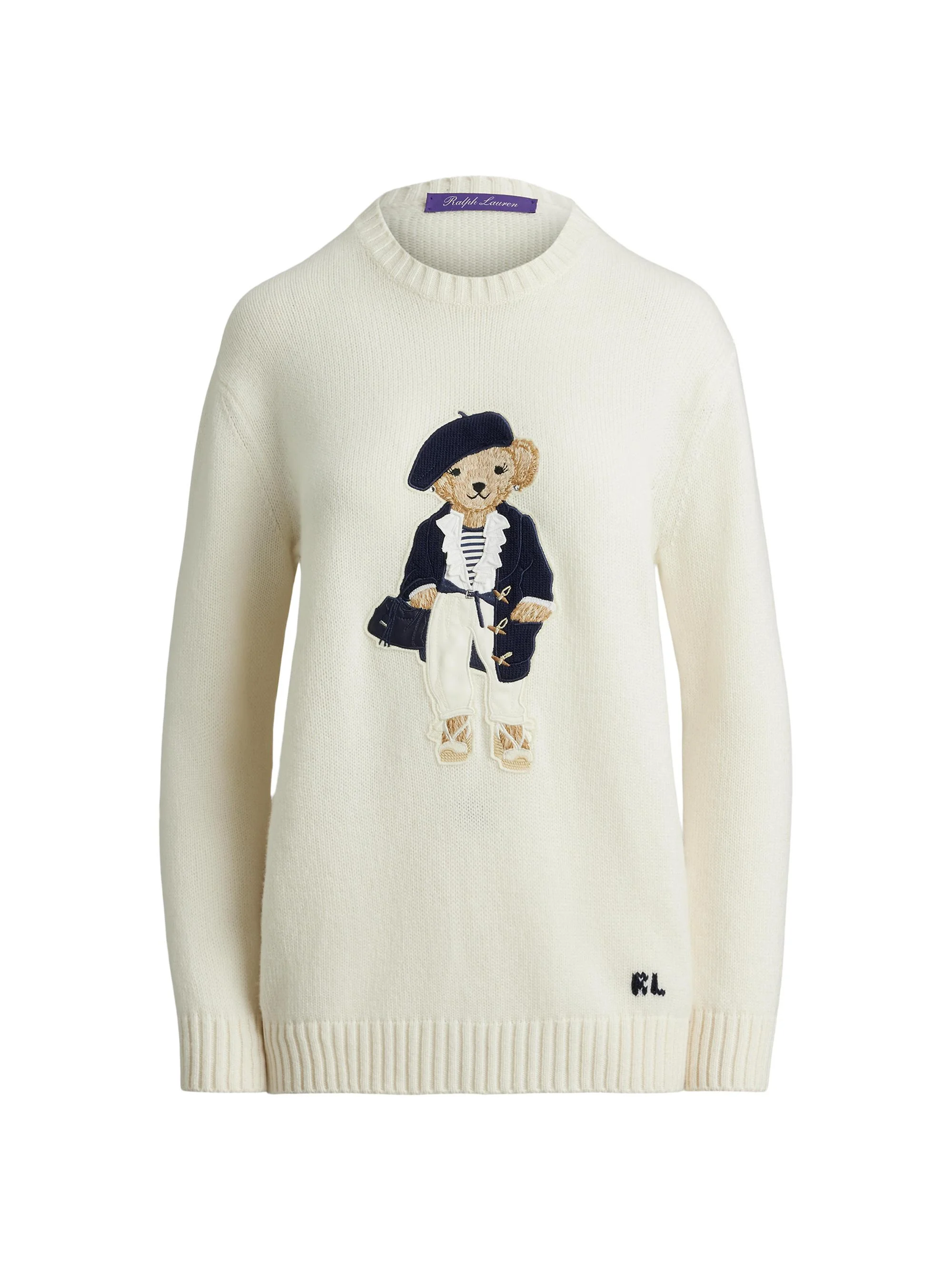 Women's Polo Bear Cashmere Relaxed-Fit Sweater - Lux Cream - 1