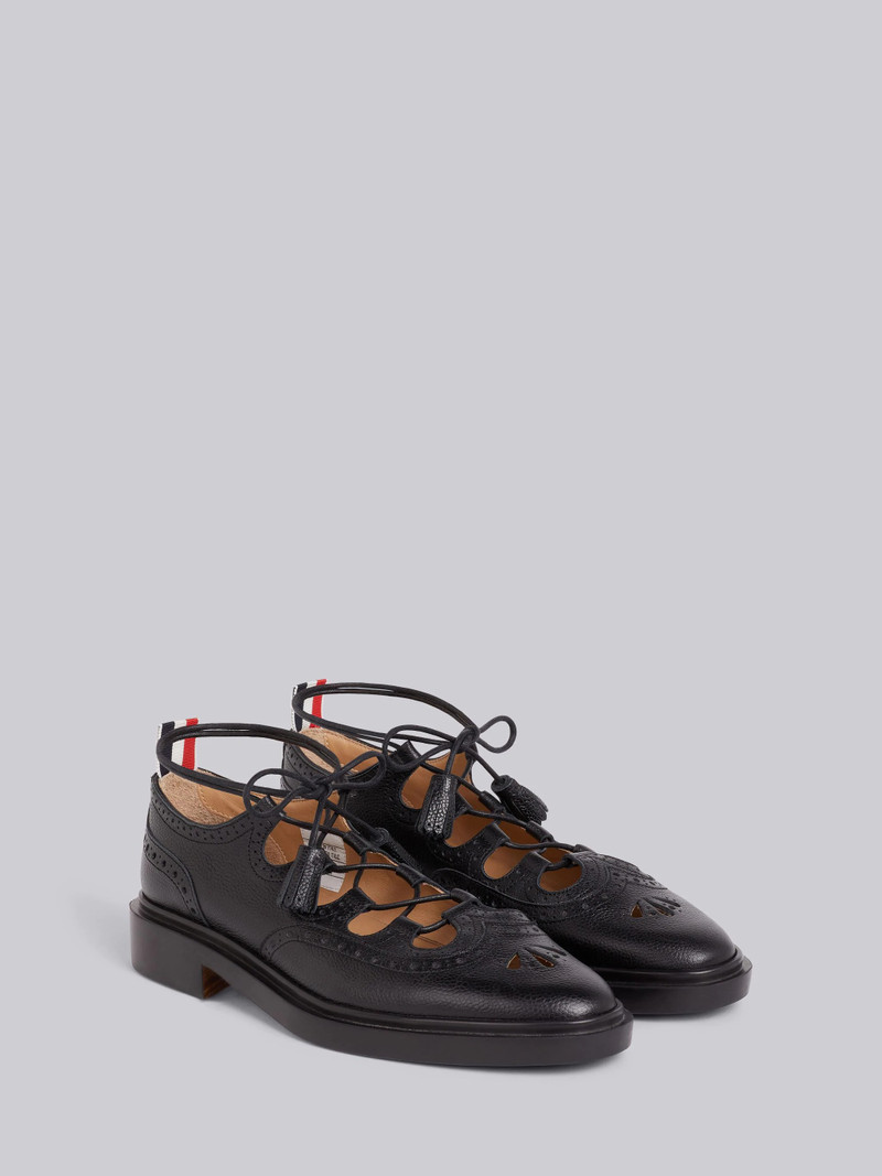Black Pebbled Calfskin Ghillie Brogue 3