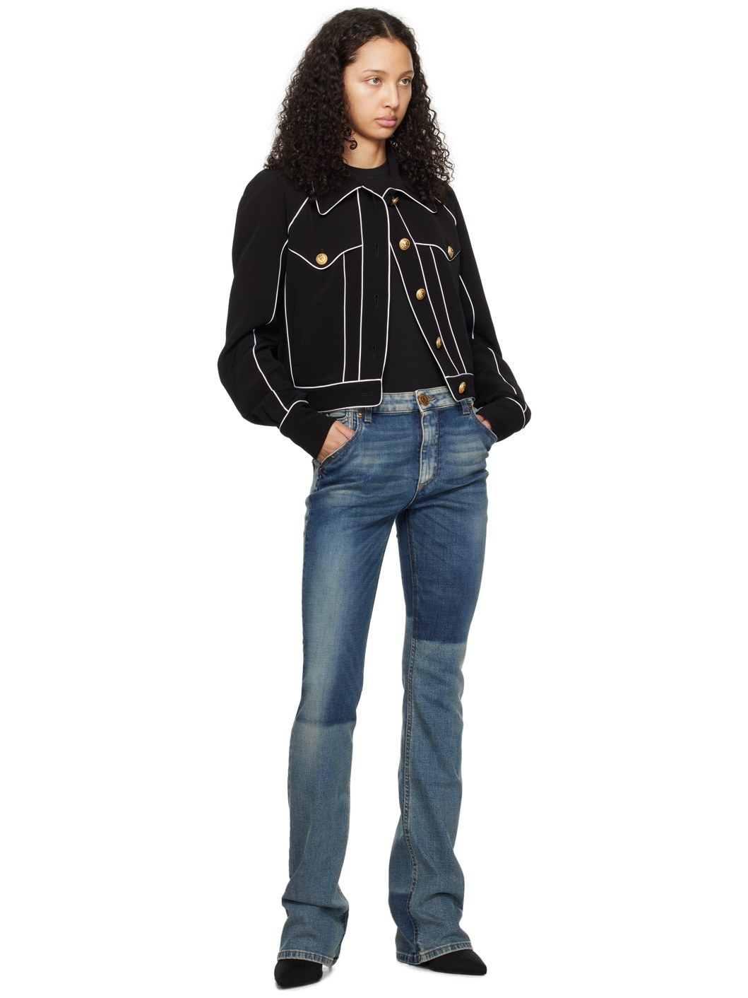 Blue Western Bootcut Jeans - 4