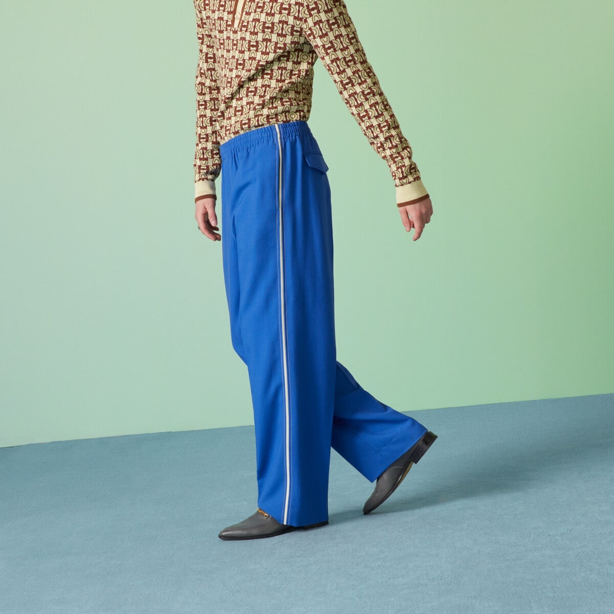Wool mohair pants with Interlocking G - 5