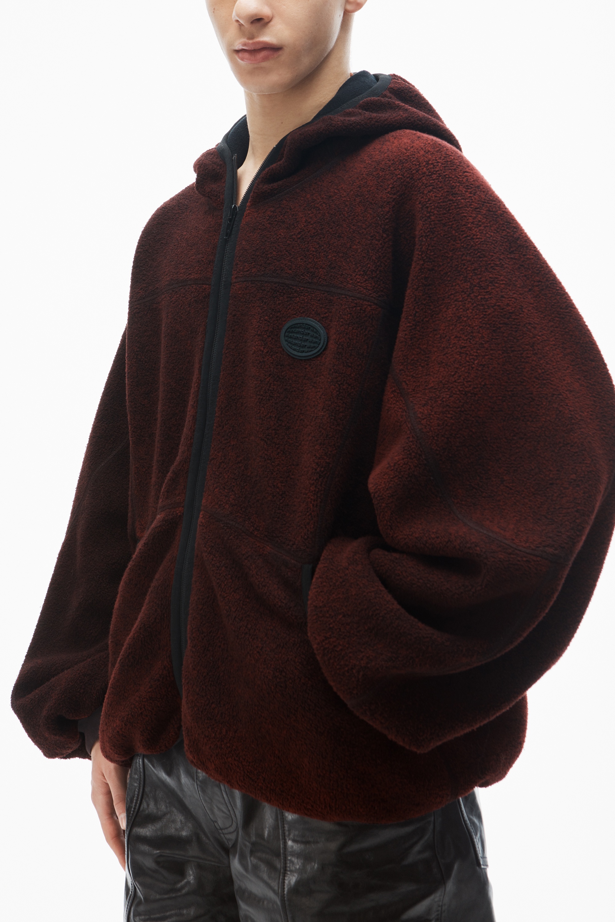 oversize zip-up hoodie in cotton - 3