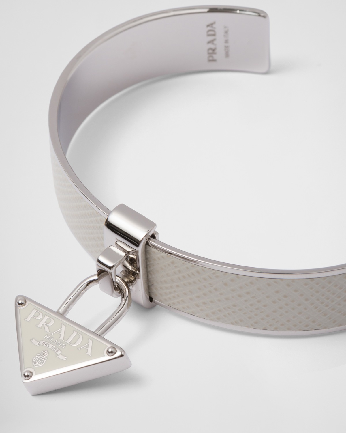 Metal and Saffiano leather bracelet - 2