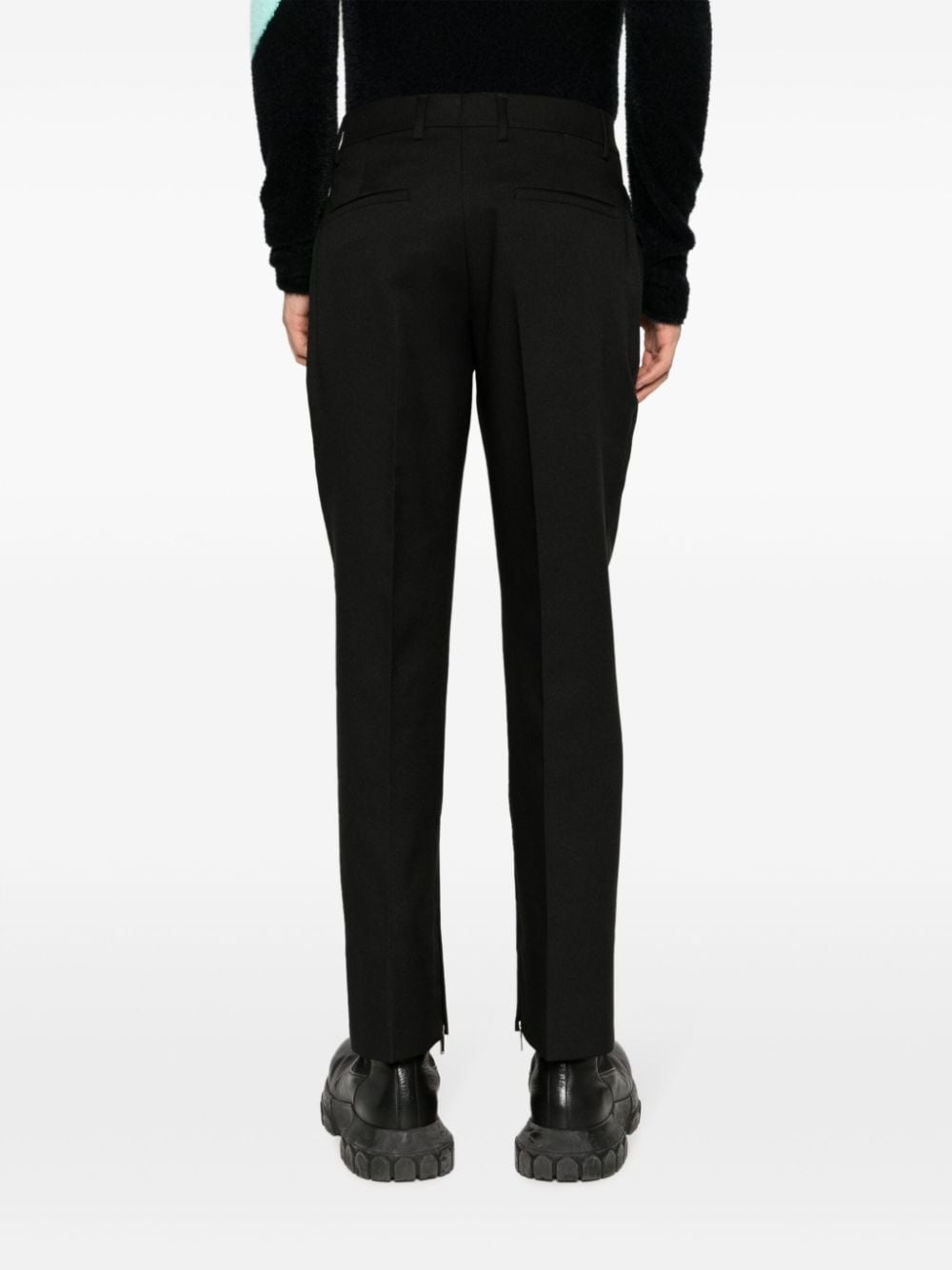 high-waisted straight-leg cropped trousers - 4