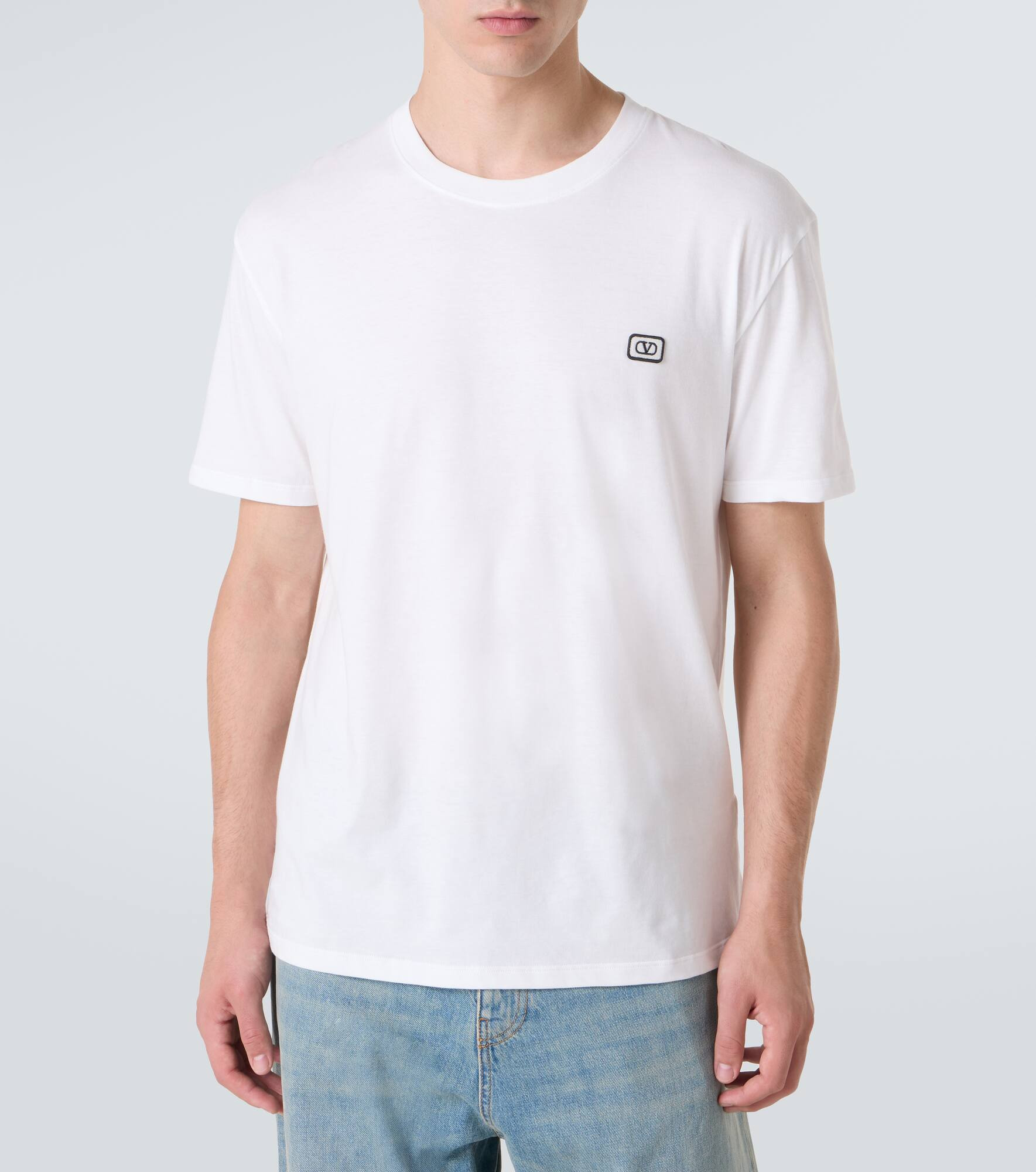 VLogo cotton jersey T-shirt - 3