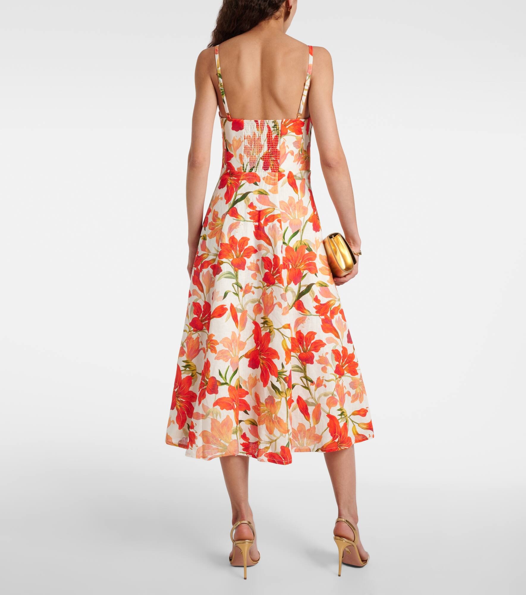 Tranquillity floral linen midi dress - 3