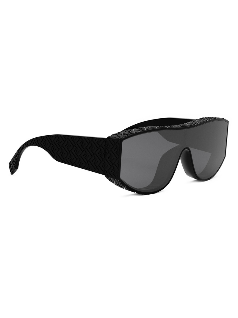 Women's Fendi Lab Mask Sunglasses - Shiny Black Smoke 8