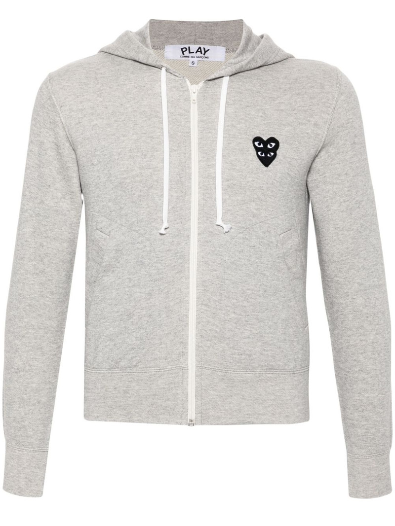 mélange-effect cotton hoodie 1