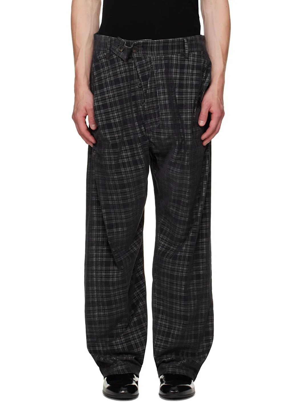 Gray Straight Drunken Trousers - 1