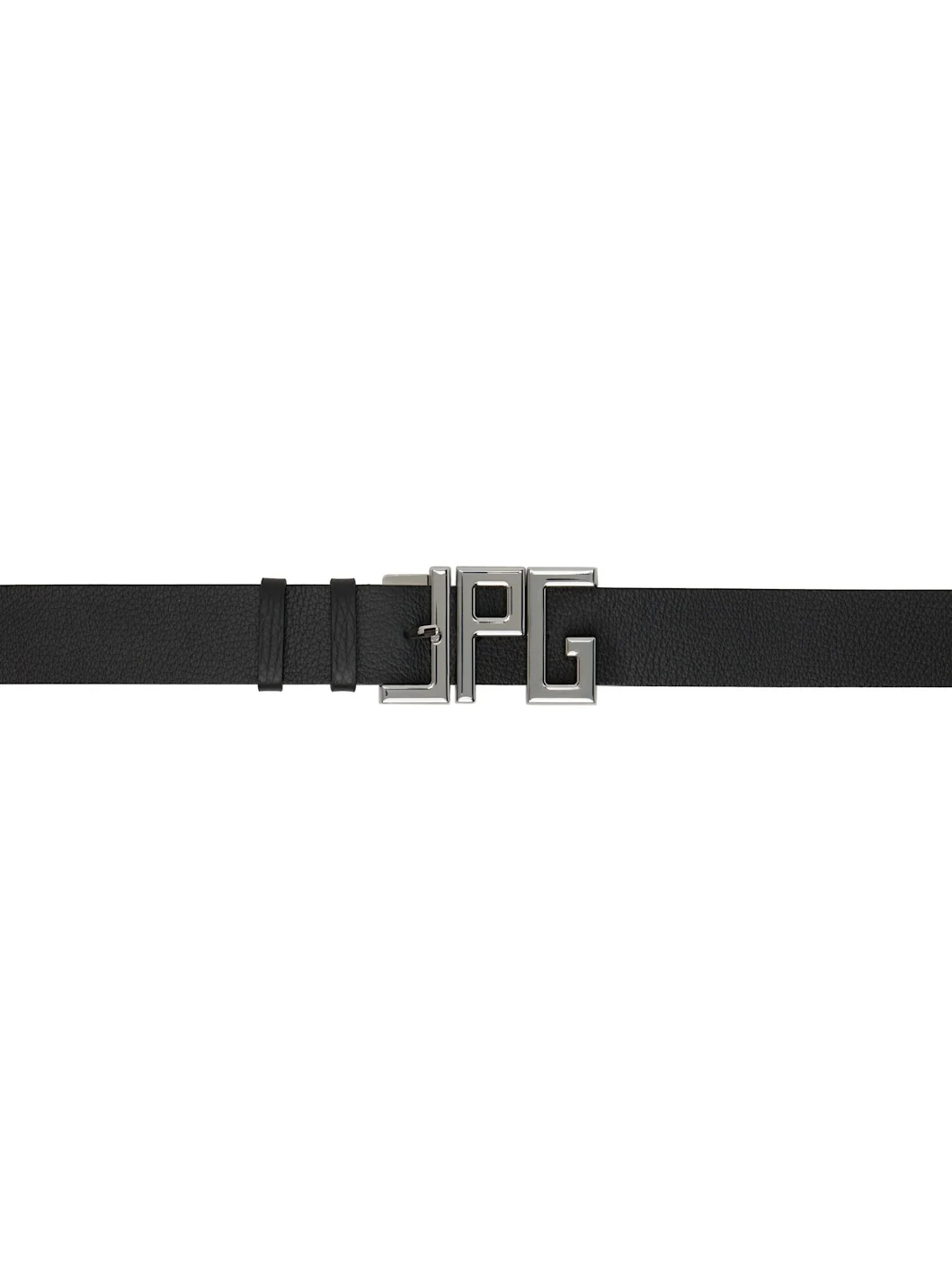 Black 'JPG' Calfskin Leather Belt - 1