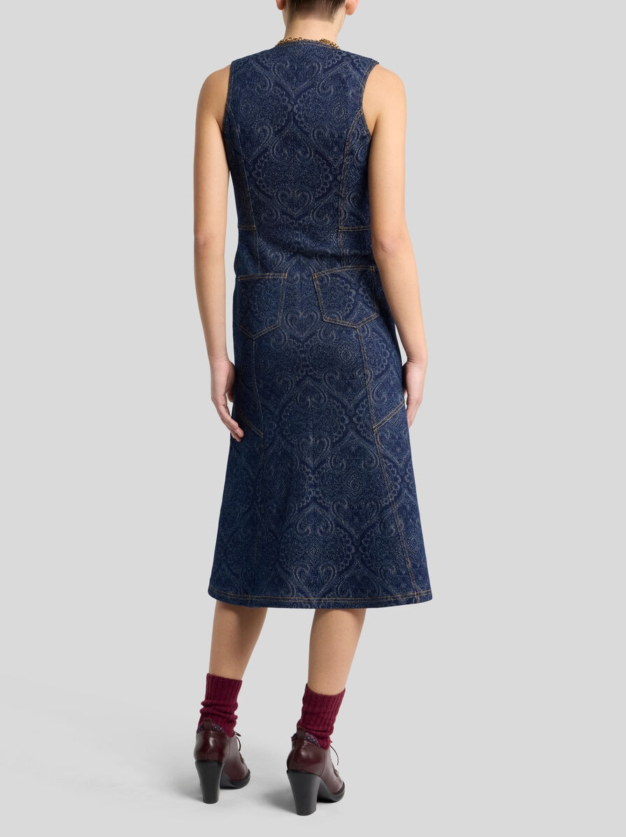 JACQUARD DENIM MIDI DRESS - 4