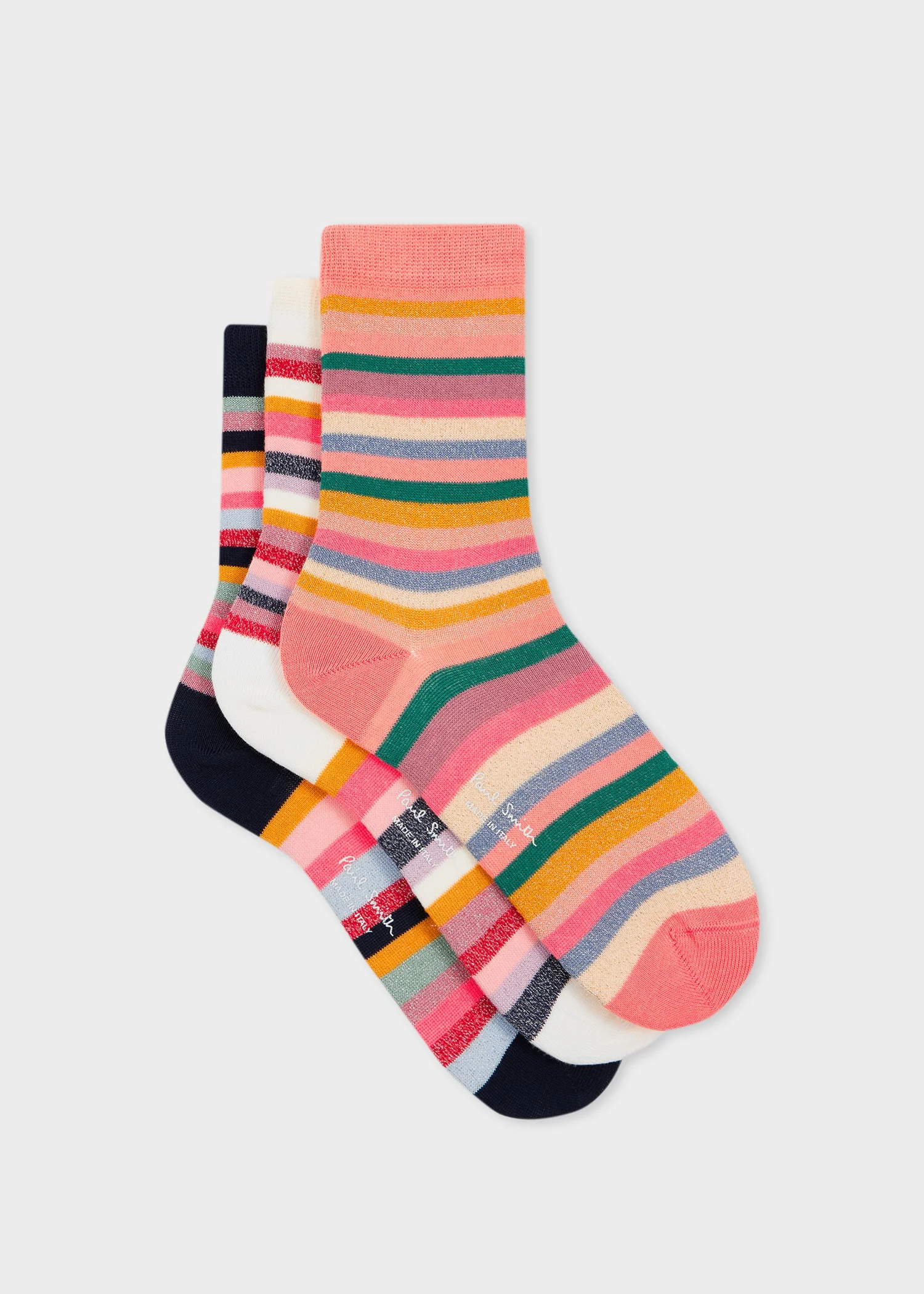 Women's Lurex 'Swirl Stripe' Socks Three Pack - 1