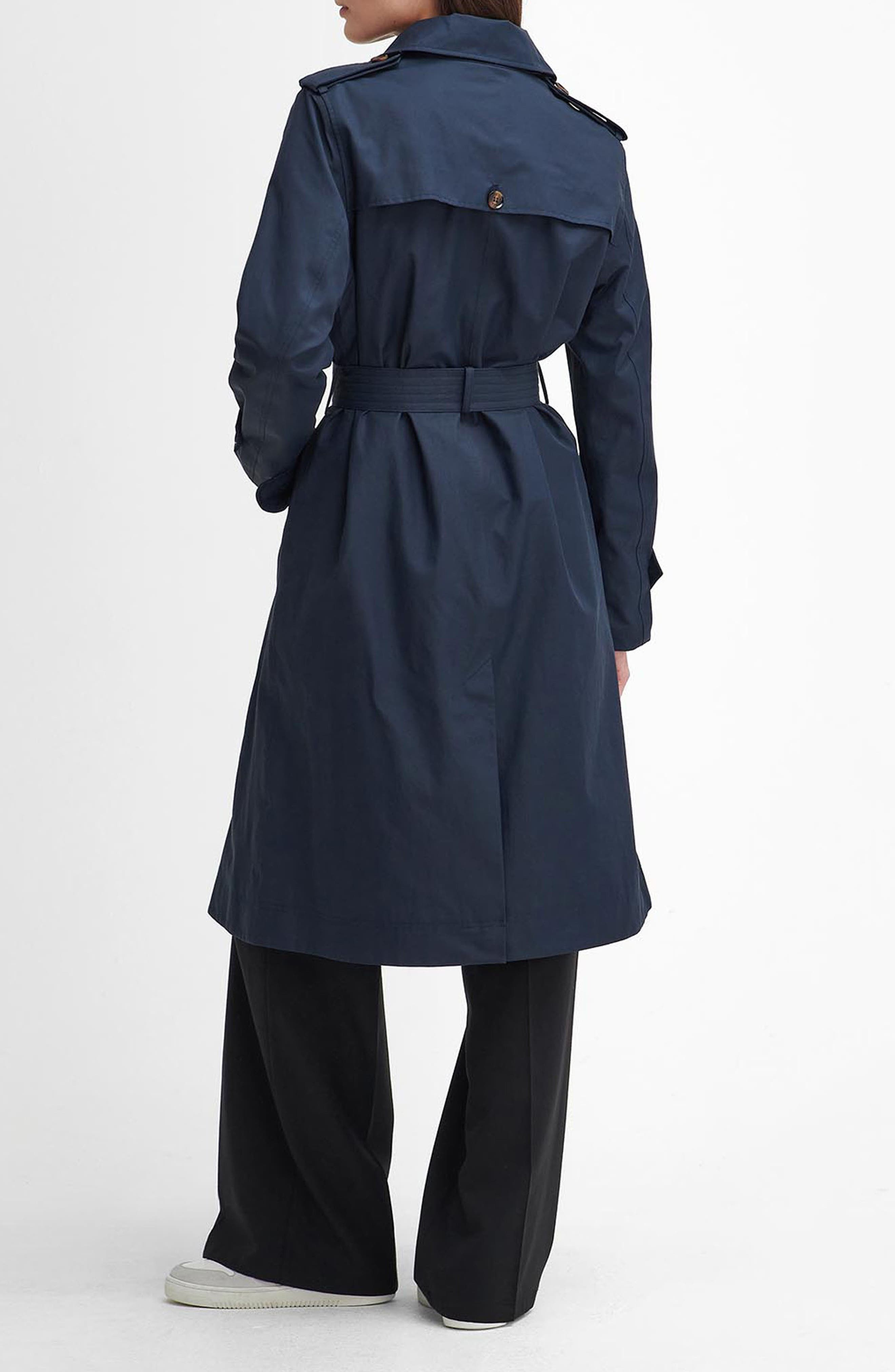 Barbour Camilla Waterproof Trench Coat in Dark Navy/Classic Tartan at Nordstrom - 2