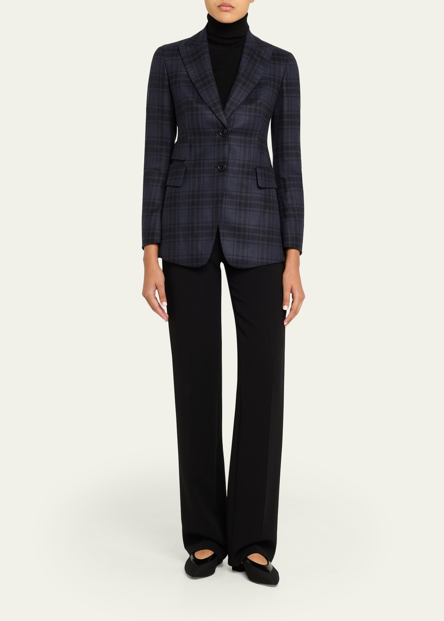 Percival Check Wool Double-Face Single-Breasted Jacket - 2
