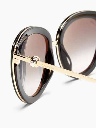 Cartier Trinity oversized cat-eye acetate sunglasses outlook