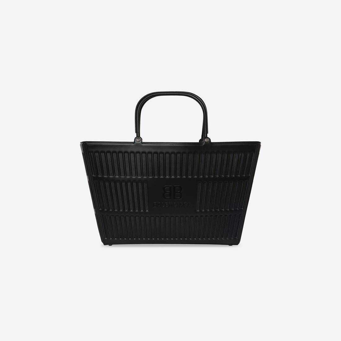 Mag Large Basket Bag In Thermoformed Smooth Calfskin in Black - 2