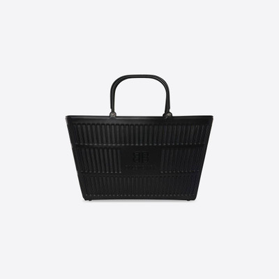 BALENCIAGA Mag Large Basket Bag In Thermoformed Smooth Calfskin in Black outlook