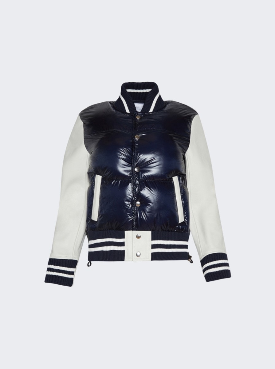 Padded Blouson Jacket Navy And Off White - 10