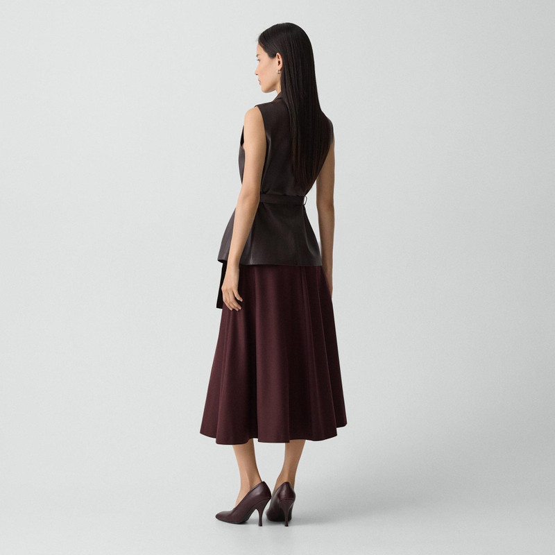 Theory Flared Midi Skirt in Sleek Flannel outlook