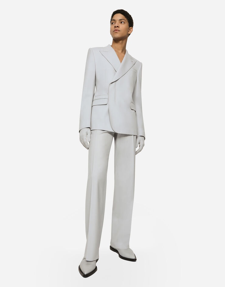 Stretch wool twill pants with straight leg - 6