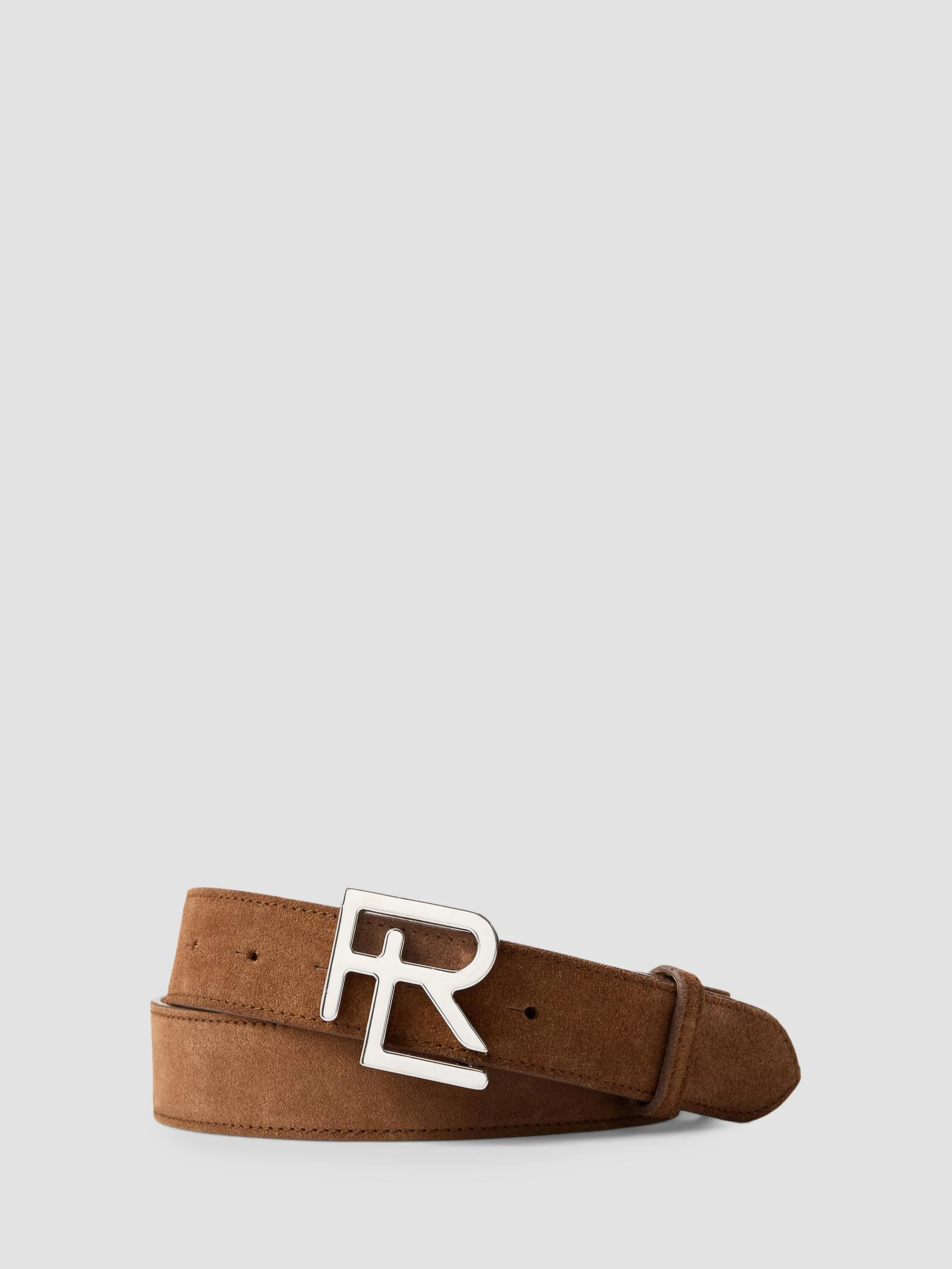 Men's Stacked R-Buckle Suede Belt - Honey Brown - 1