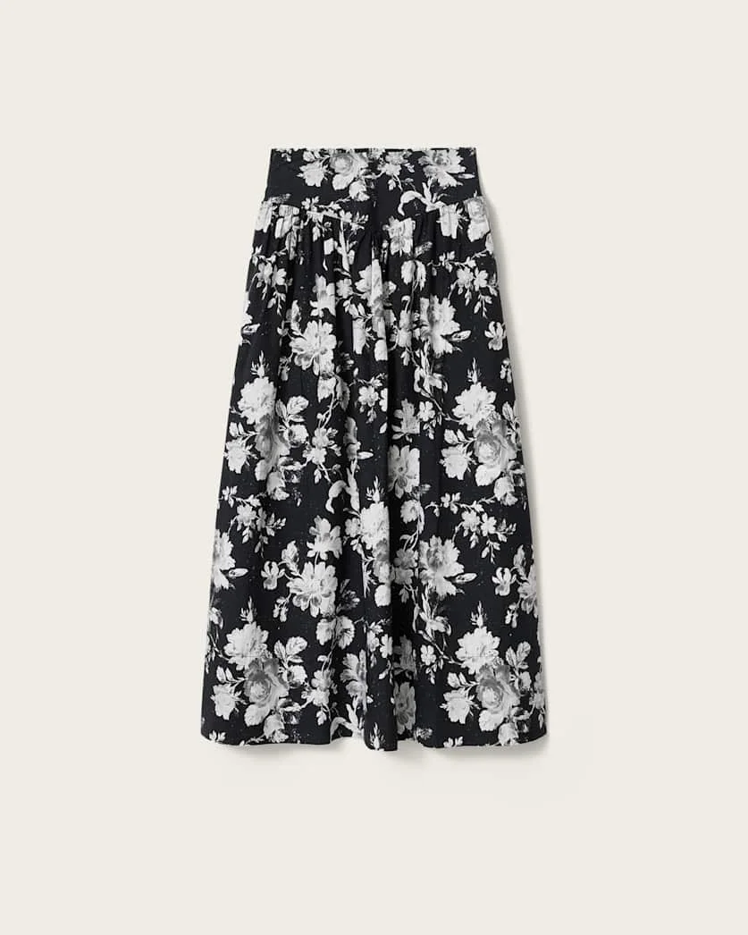 LEVY FLORAL MIDI SKIRT - 1