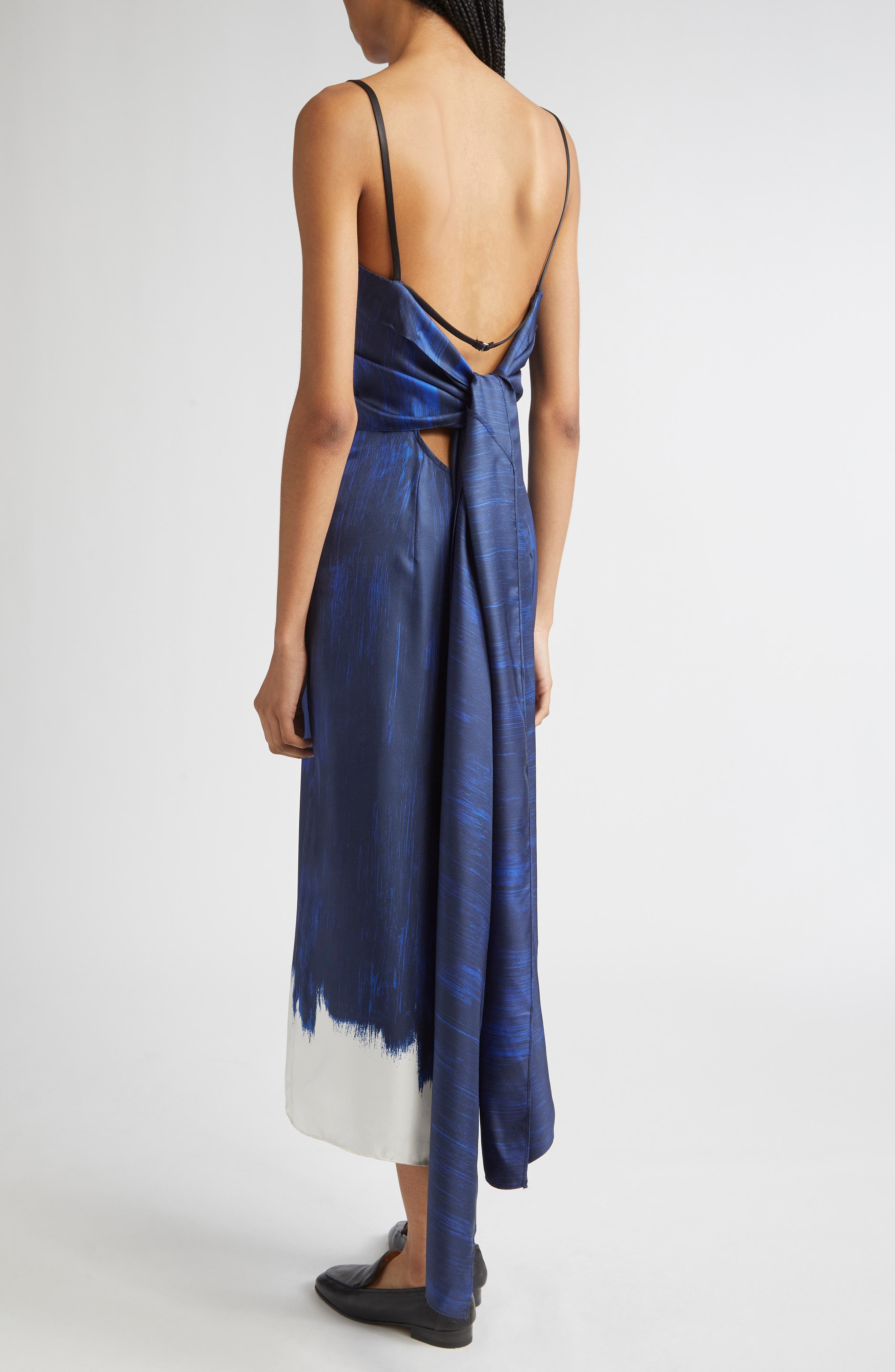 Proenza Schouler Wilma Abstract Print Layered Silk Dress in Cobalt Multi at Nordstrom - 5