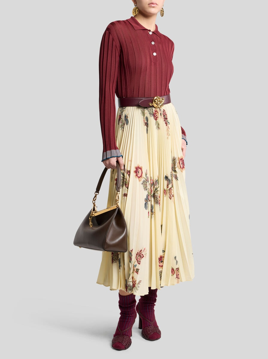 PLEATED SABLE SKIRT WITH PRINT - 4