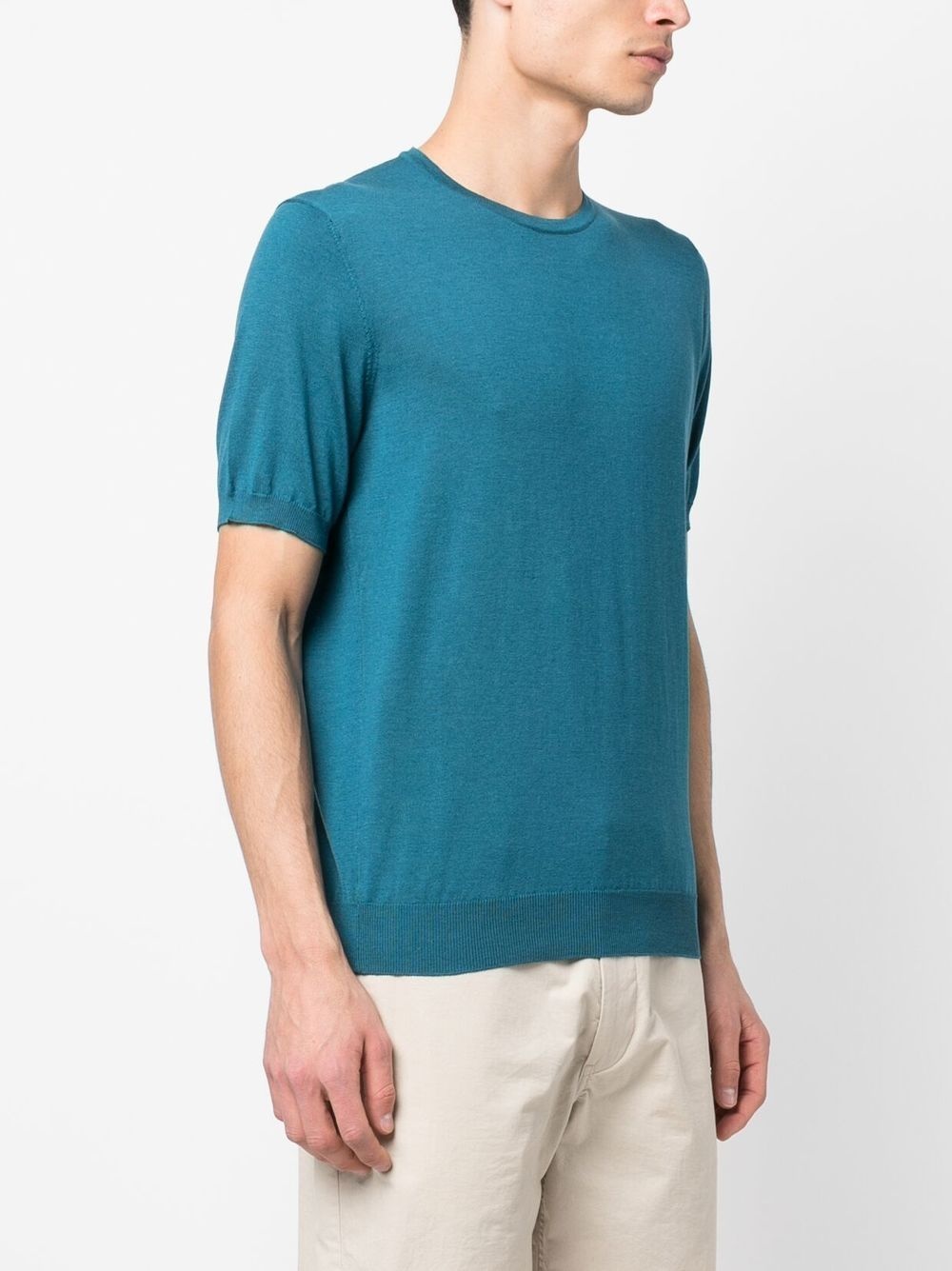 silk-cotton short-sleeve T-shirt - 3
