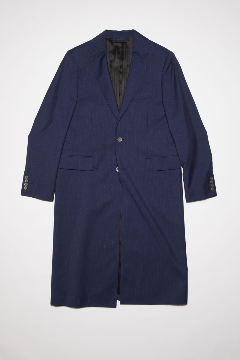 Lurex pinstripe coat - Dark Blue 1