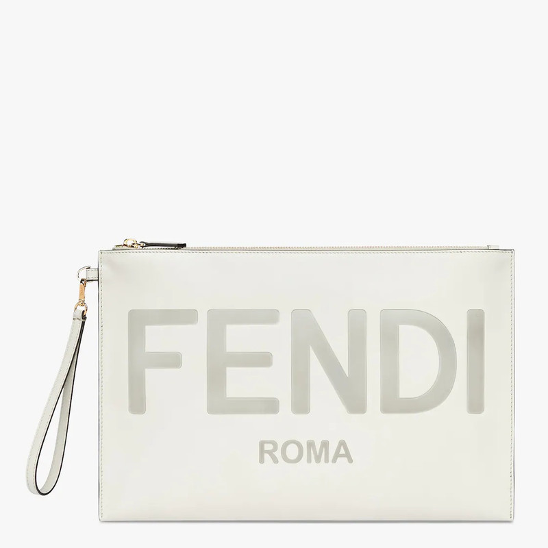 Light gray leather pouch 1