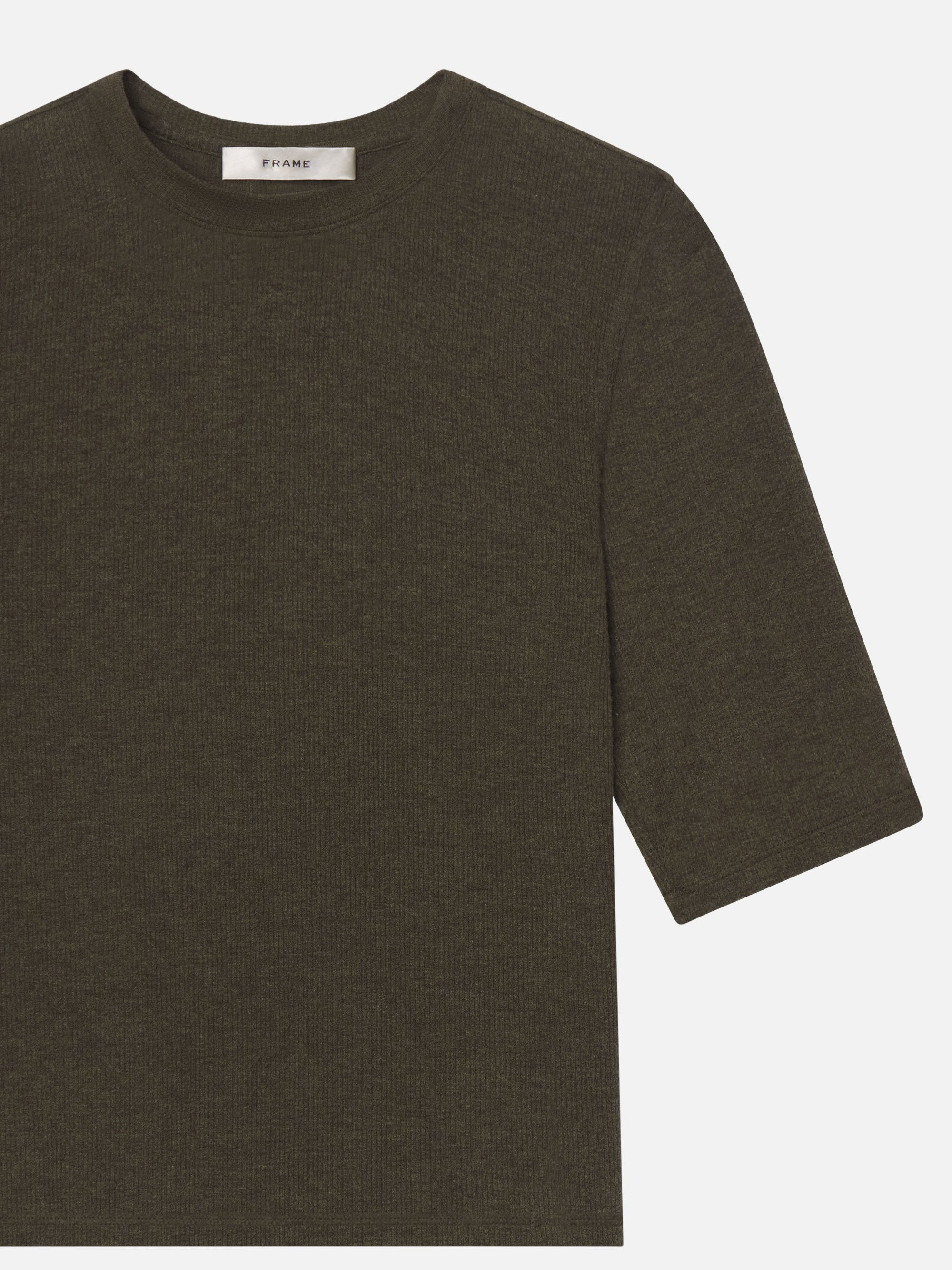 The Heather Rib Crew Tee in Rich Military Heather - 2