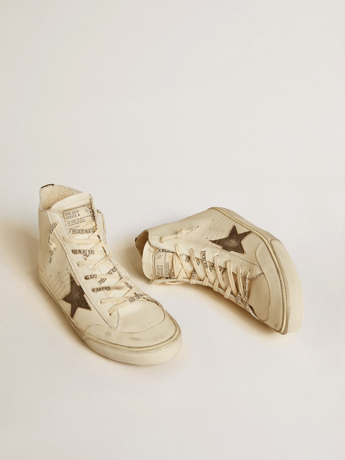 Francy Penstar in nappa with black suede star and cotton heel tab - 2