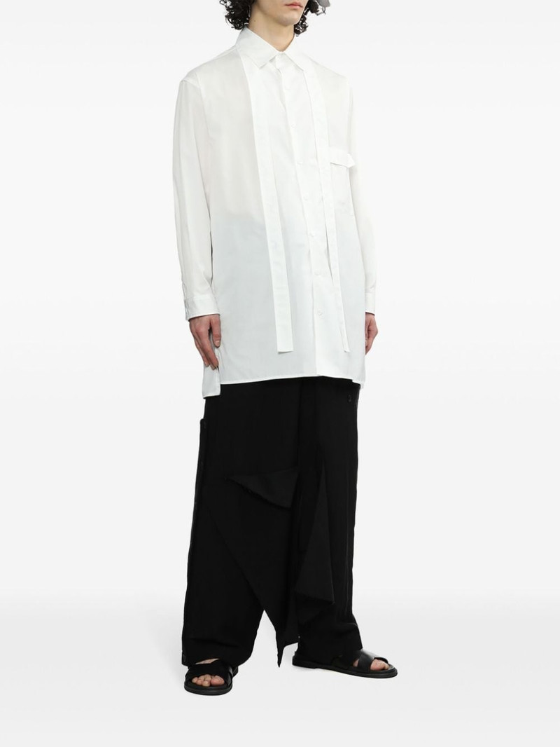 Yohji Yamamoto scarf-detail cotton shirt outlook