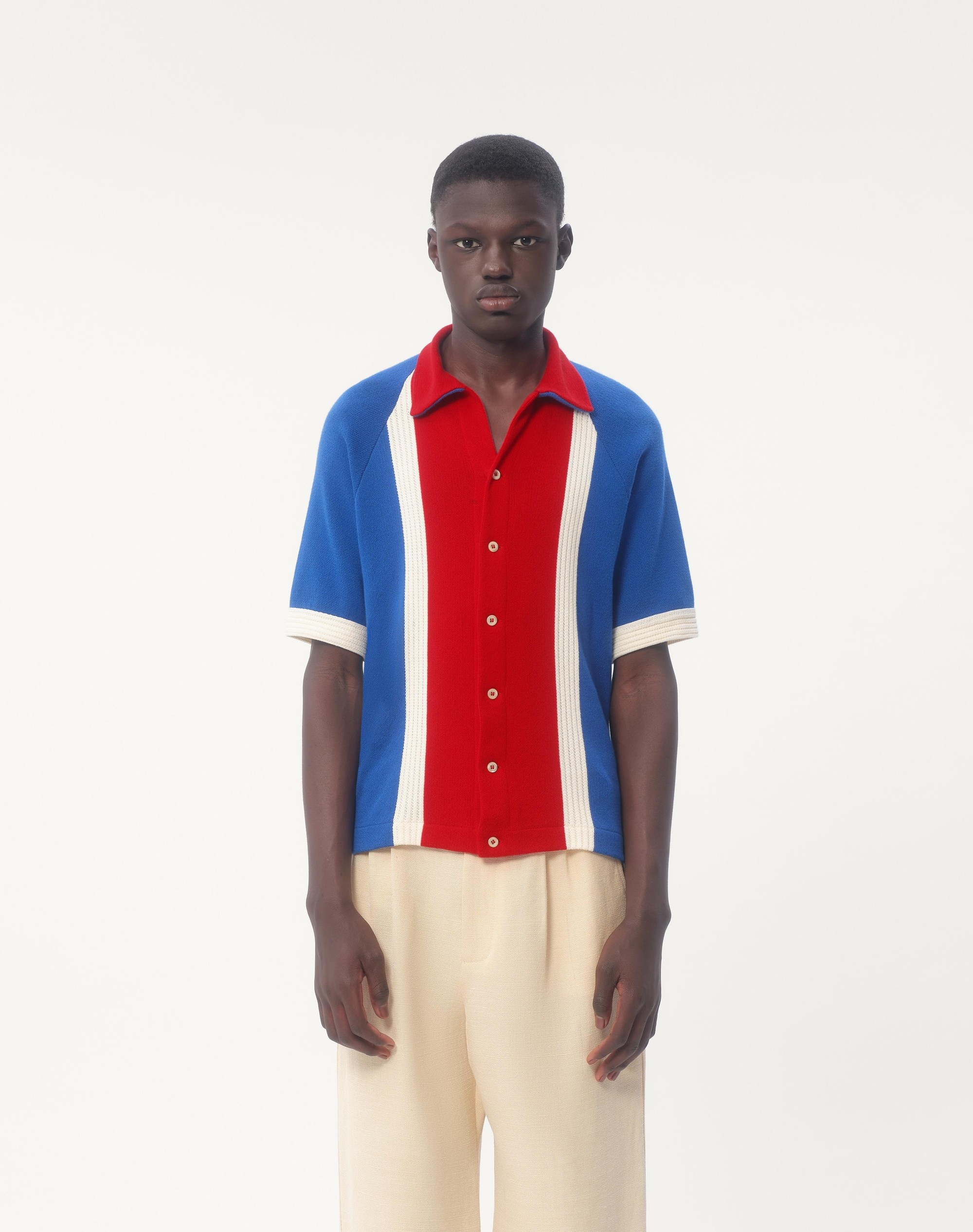 COTTON BOWLING SHIRT WITH CHEZ VALENTINO EMBROIDERY - 6